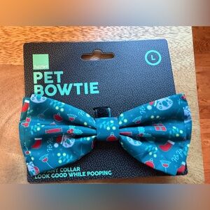 Festive Teal Dog Bowtie